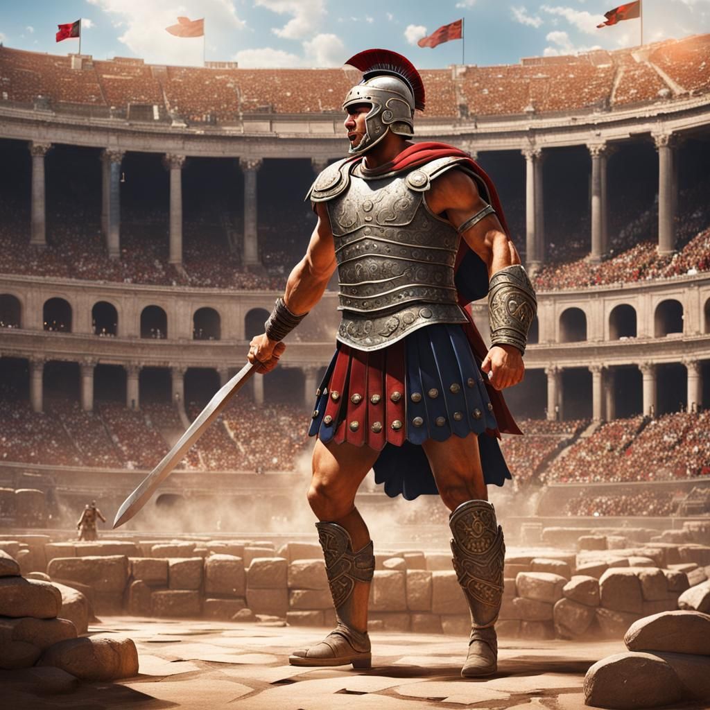Gladiator in a Roman Arena