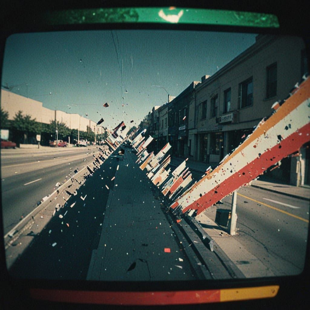 Distorted Security Camera Image with Glitch Effects