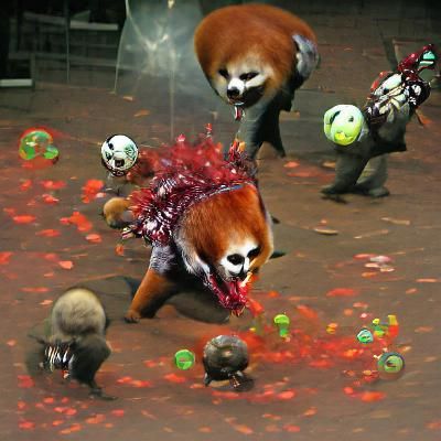 Zombie Red Panda Digital Rendering