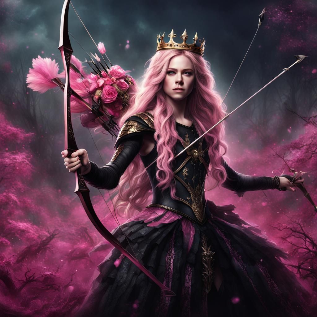 Hyperrealistic Avril Lavigne as Fantasy Archer