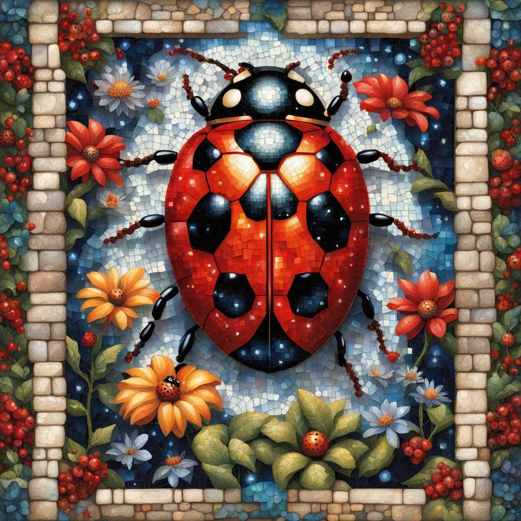 Ladybug in Sci-Fi Mosaic Style