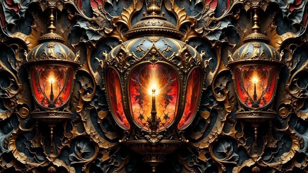 Ornate Venetian Lantern in Hyperrealism Style