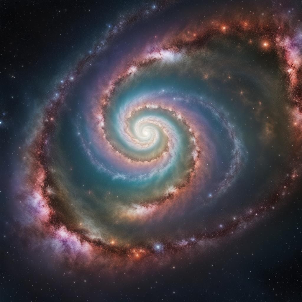 Colorful Spiral Galaxy: Epic Cinematic Digital Art