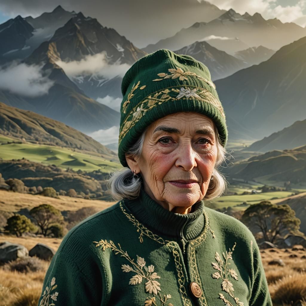Chilean Woman in Patagonia: Photorealistic Portrait Art