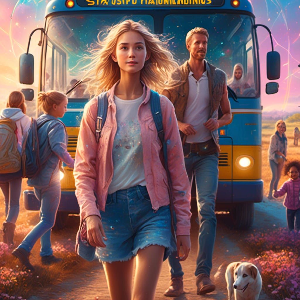 Woman's Farewell: Astral Farm Scene in Mixed Media