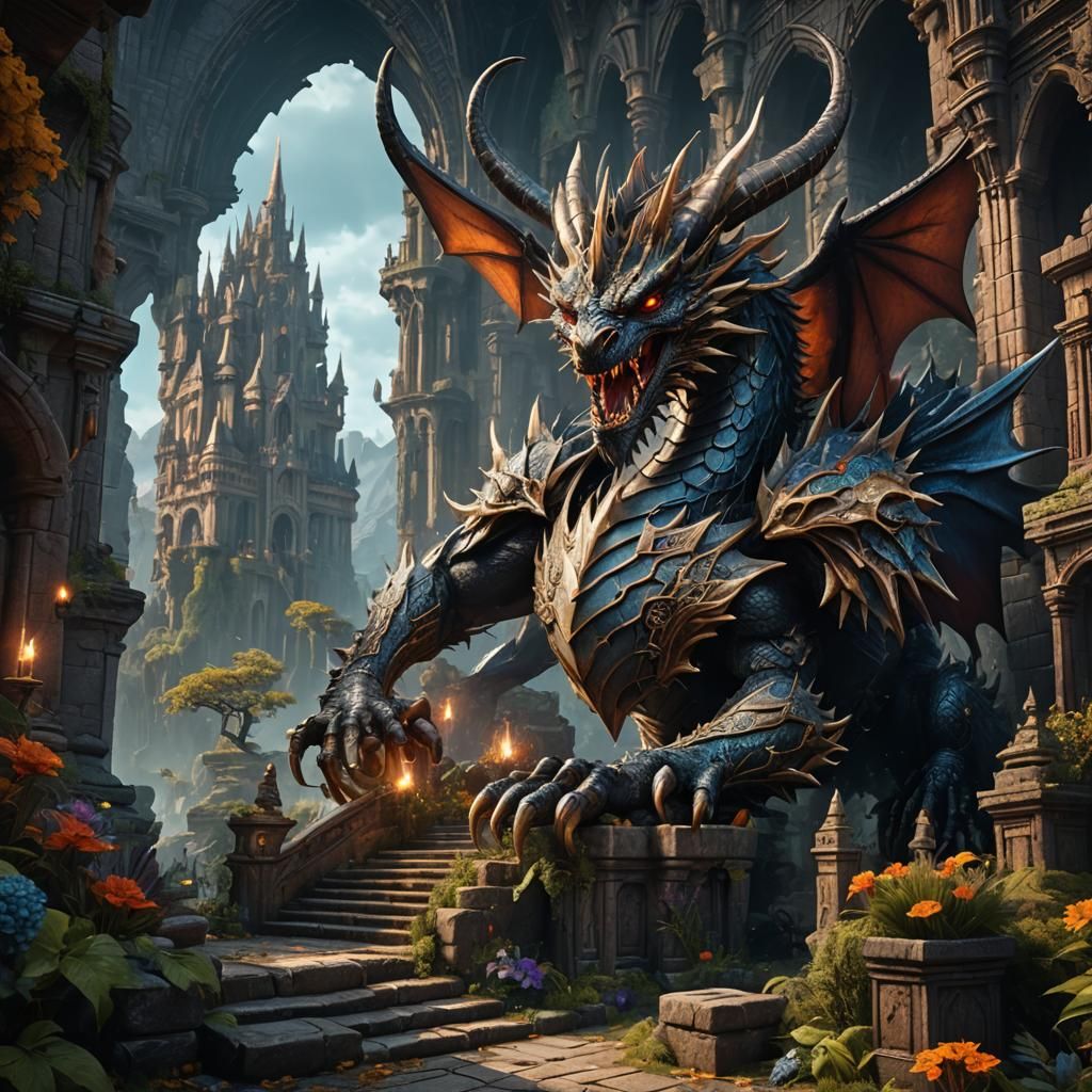 Detailed Matte Painting of Draconesterra in 8k