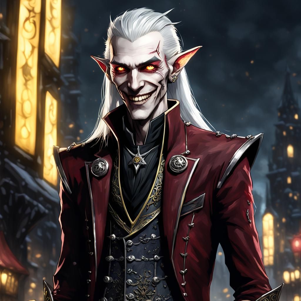 Deco-Punk High Elf with Red Suit and Top-Hat