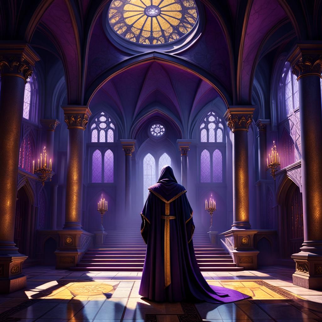 Mystic Castle Grand Hall in Dark Fantasy Style