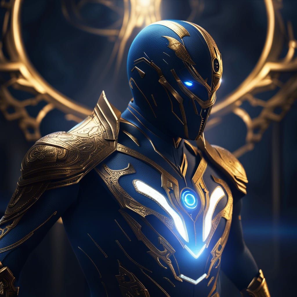 Teleportation Superhero in Dark Blue Suit