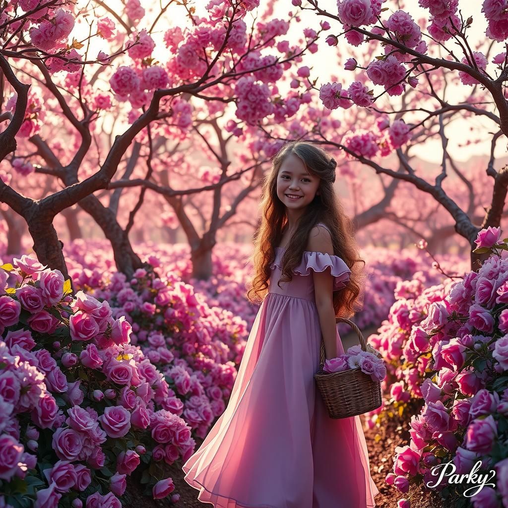 Cherry Blossoms and Roses in Paris, Matte Painting