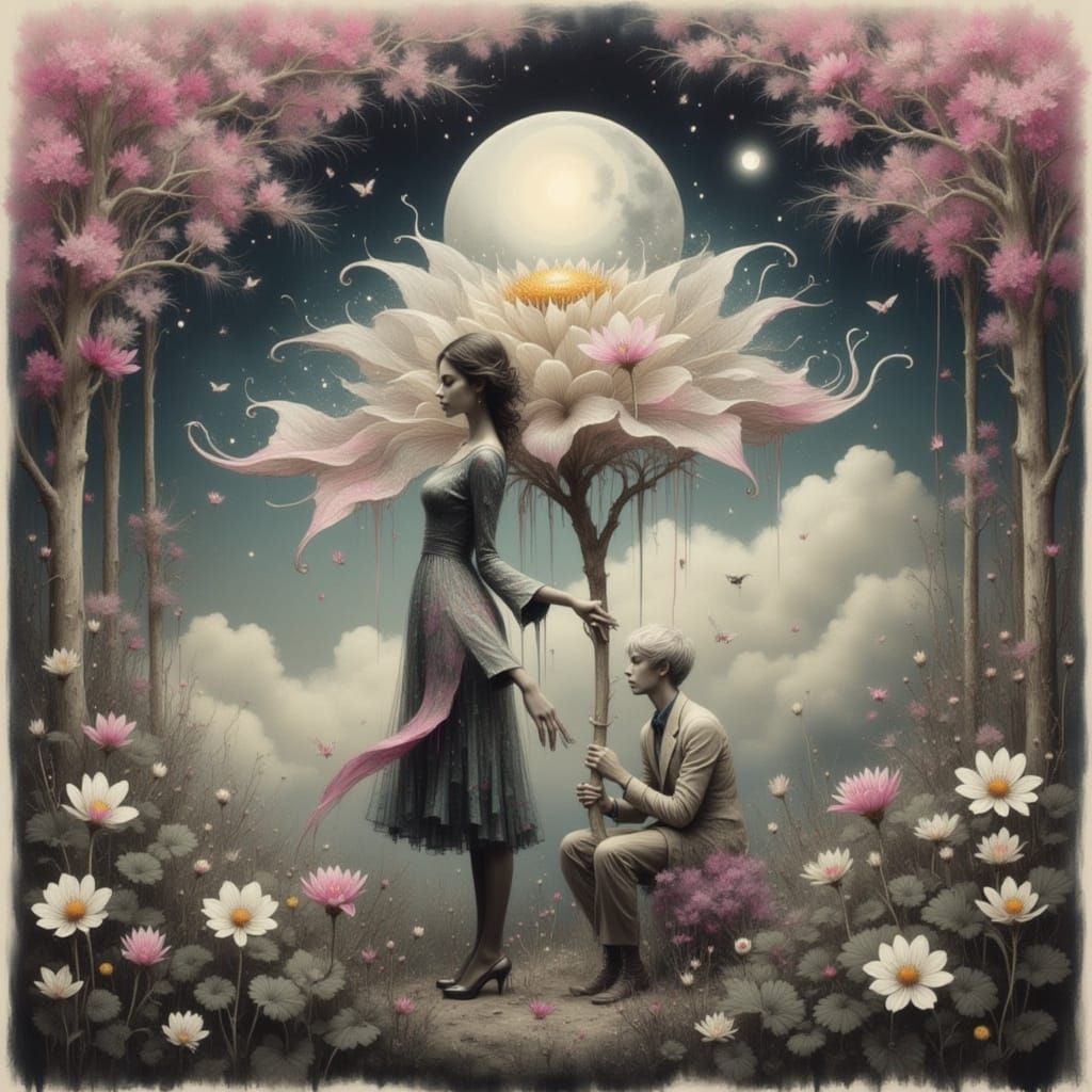 Whispers of Starlight and Dark Romance in a Mysterious Ink-I...