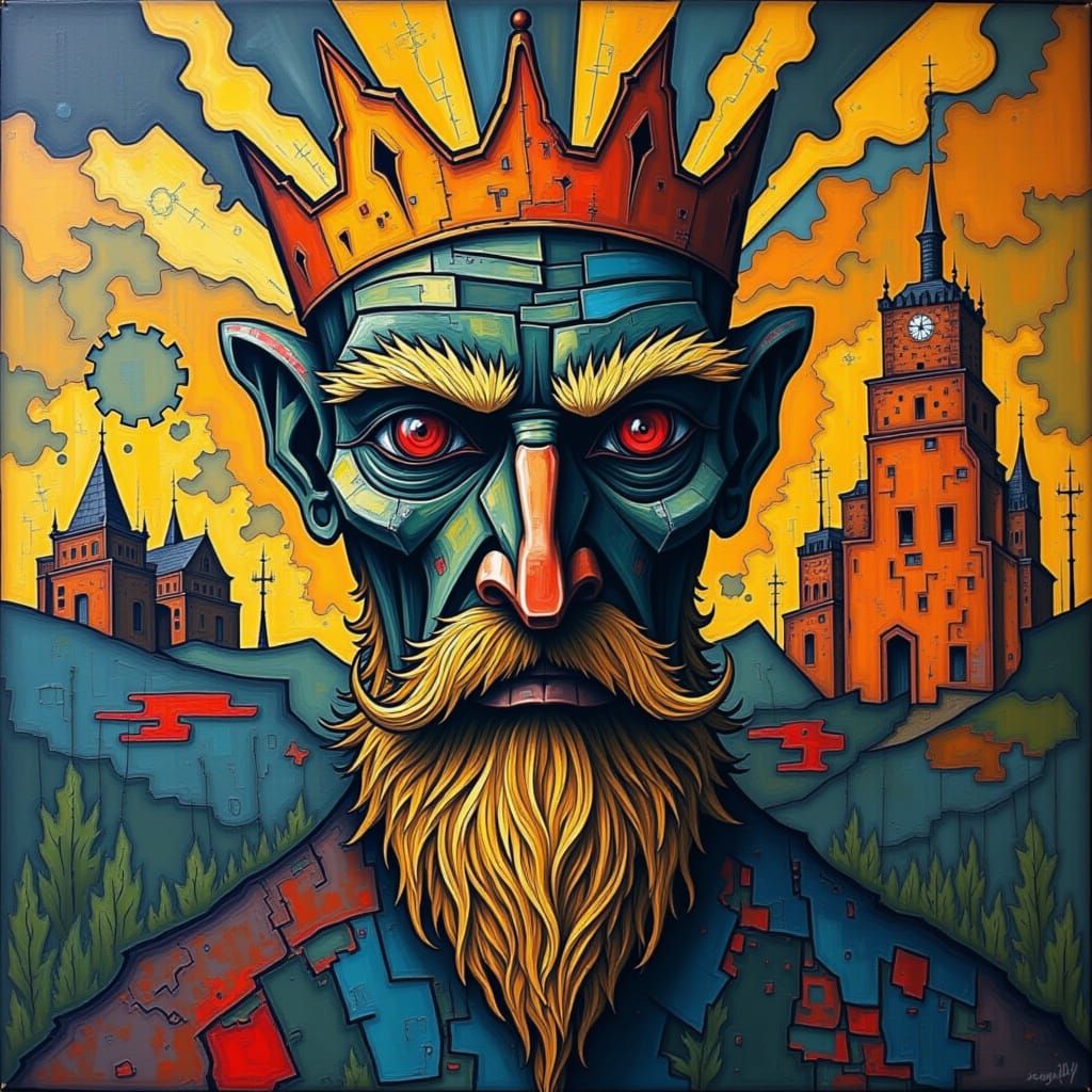 Majestic Lion King Portrait in Golden Hour Light