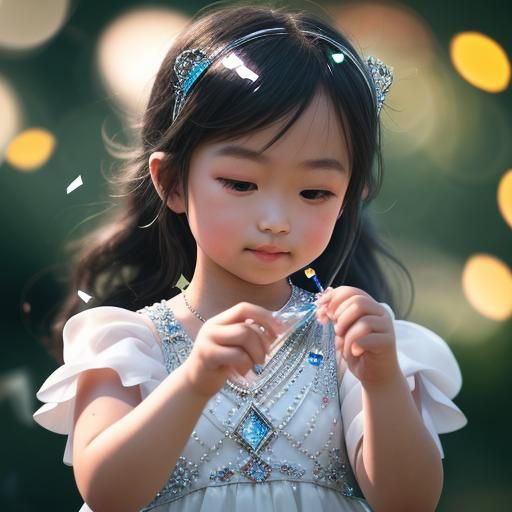 Diamond Girl Playing with Confetti: Professional Photography