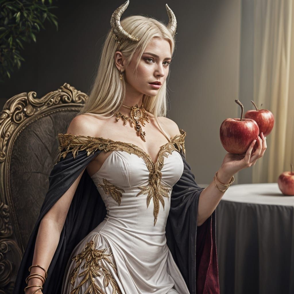 The Temptress Lucifer as a Female Figure Offers Adam a Forbi...