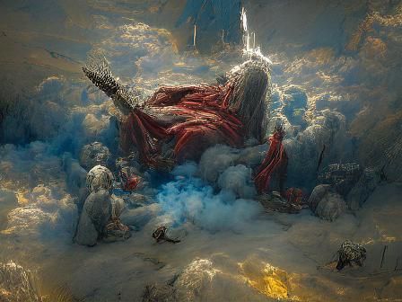 God Smites Mortals in Hyperdetailed Matte Painting