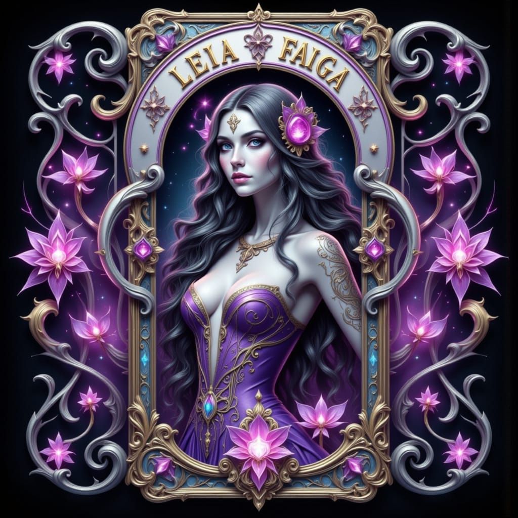 Gothic Dark Art Nouveau Tarot Logo 3D Render