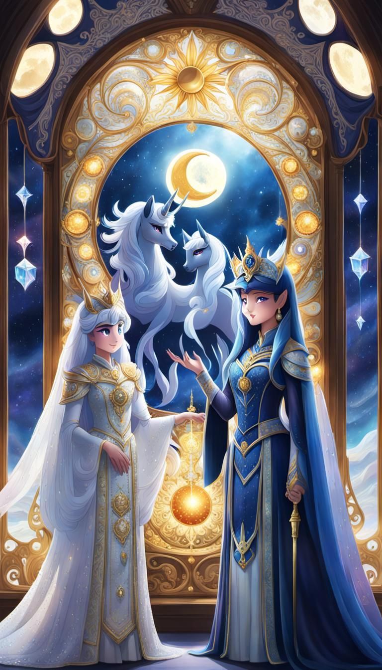 Sun and Moon Princesses in Crystal Light