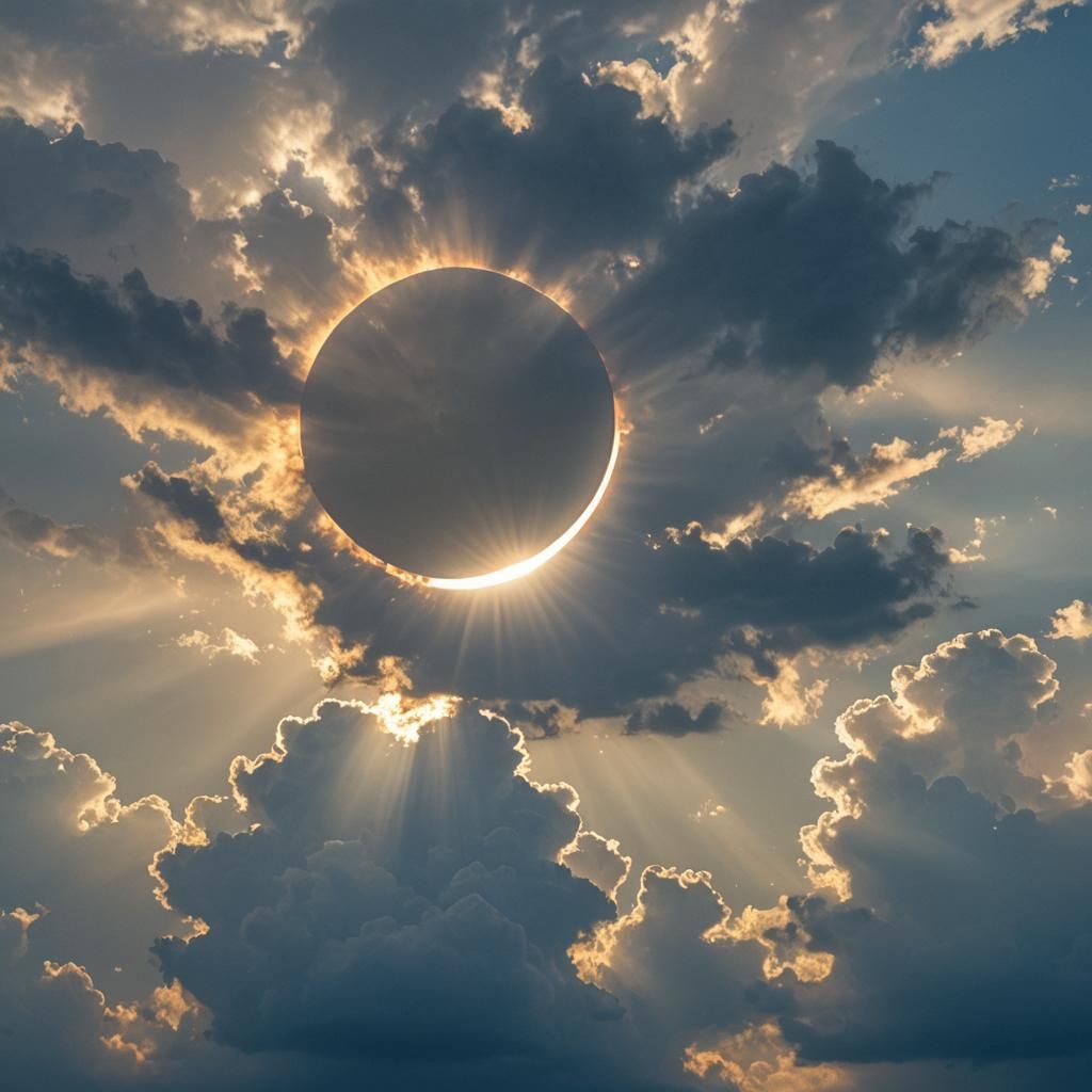 Ethereal Solar Eclipse with Divine Light
