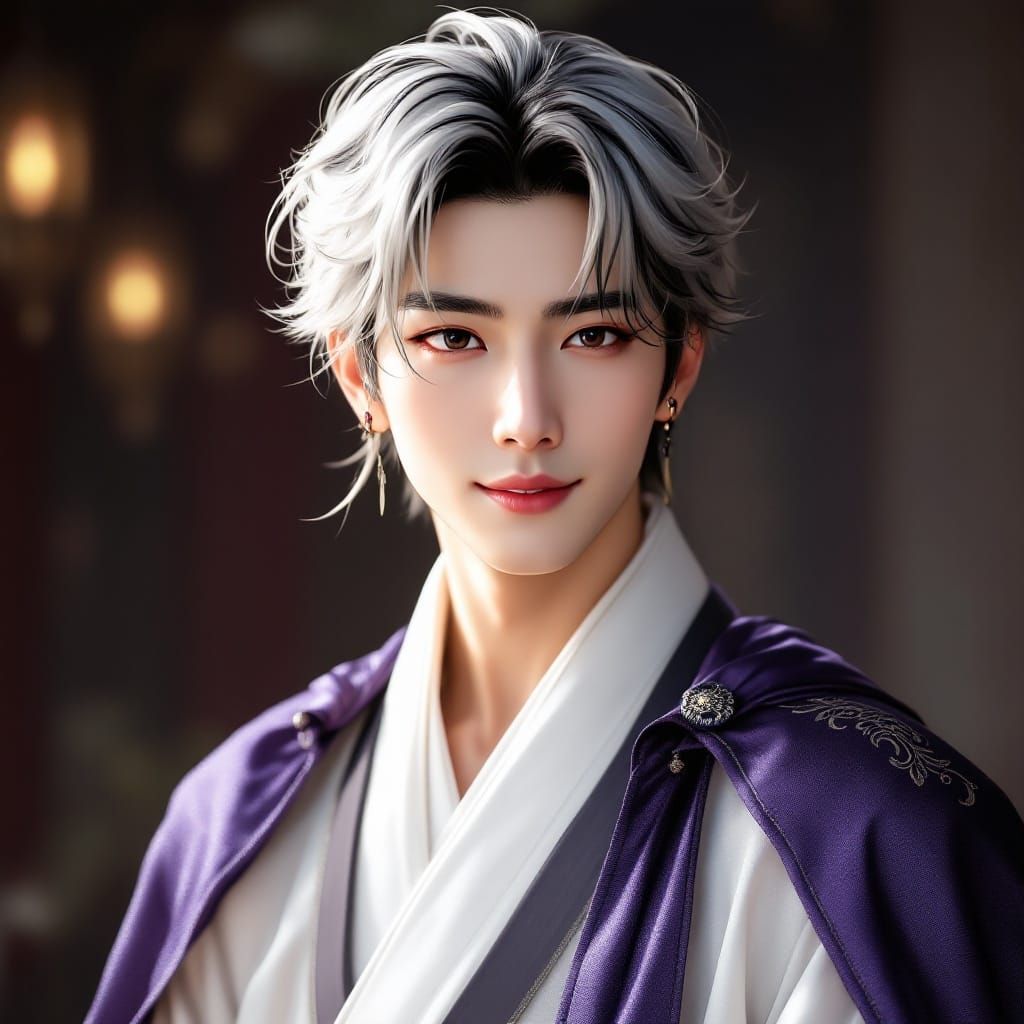 Prince of Whimsy in Royal Attire with Tiger Embroidery