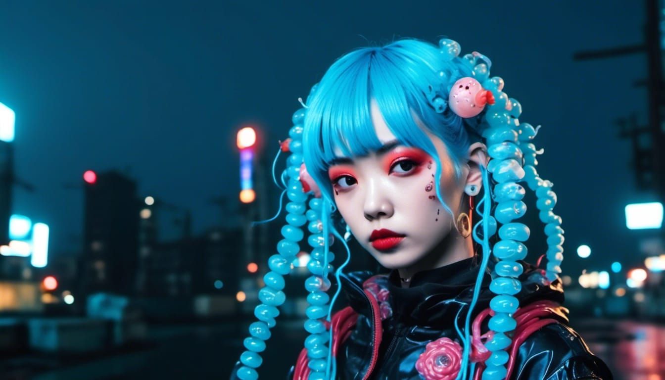 Adorable Jellyfish in Neo-Tokyo Style