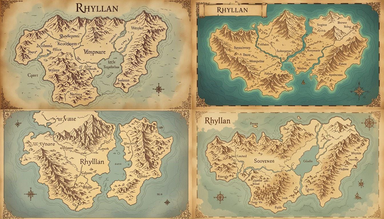 Fantasy Continent Map in Witcher Cartography Style