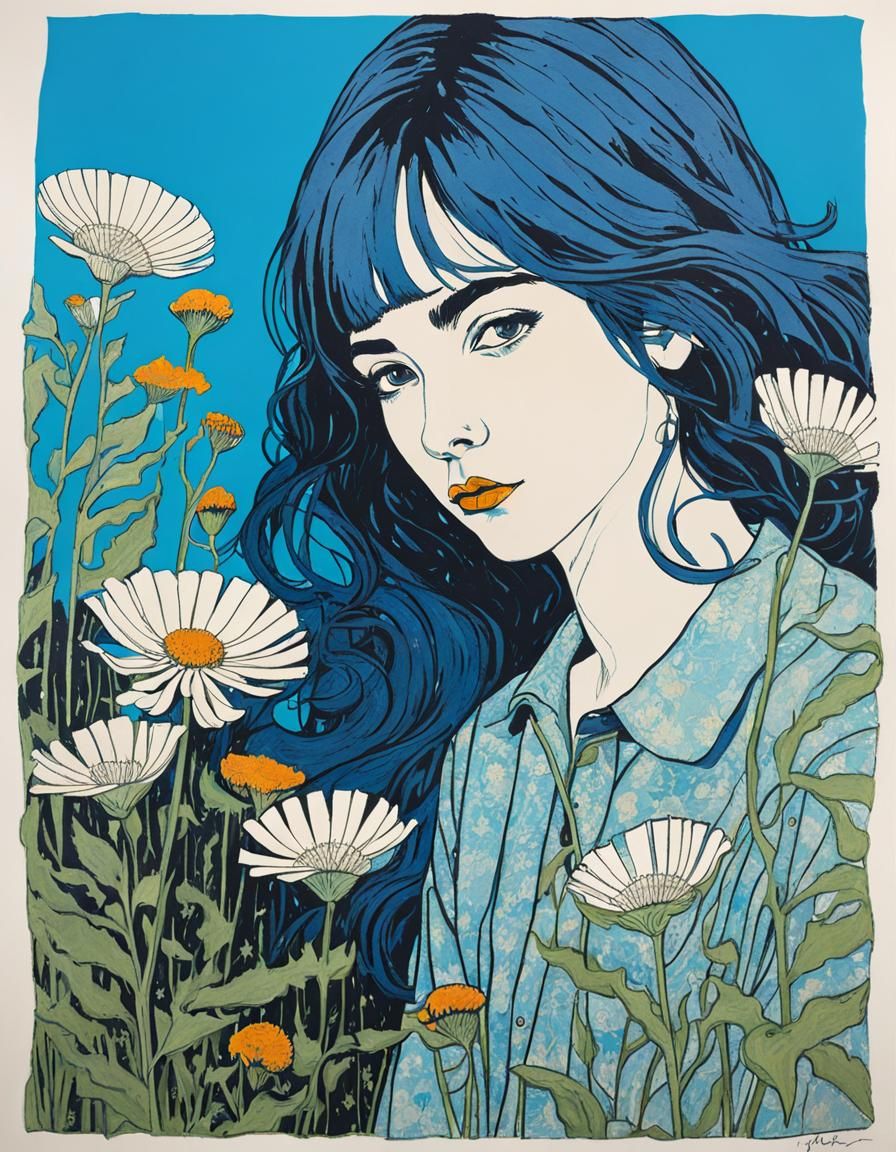 Single Wildflower in Contemporary Portrait Style