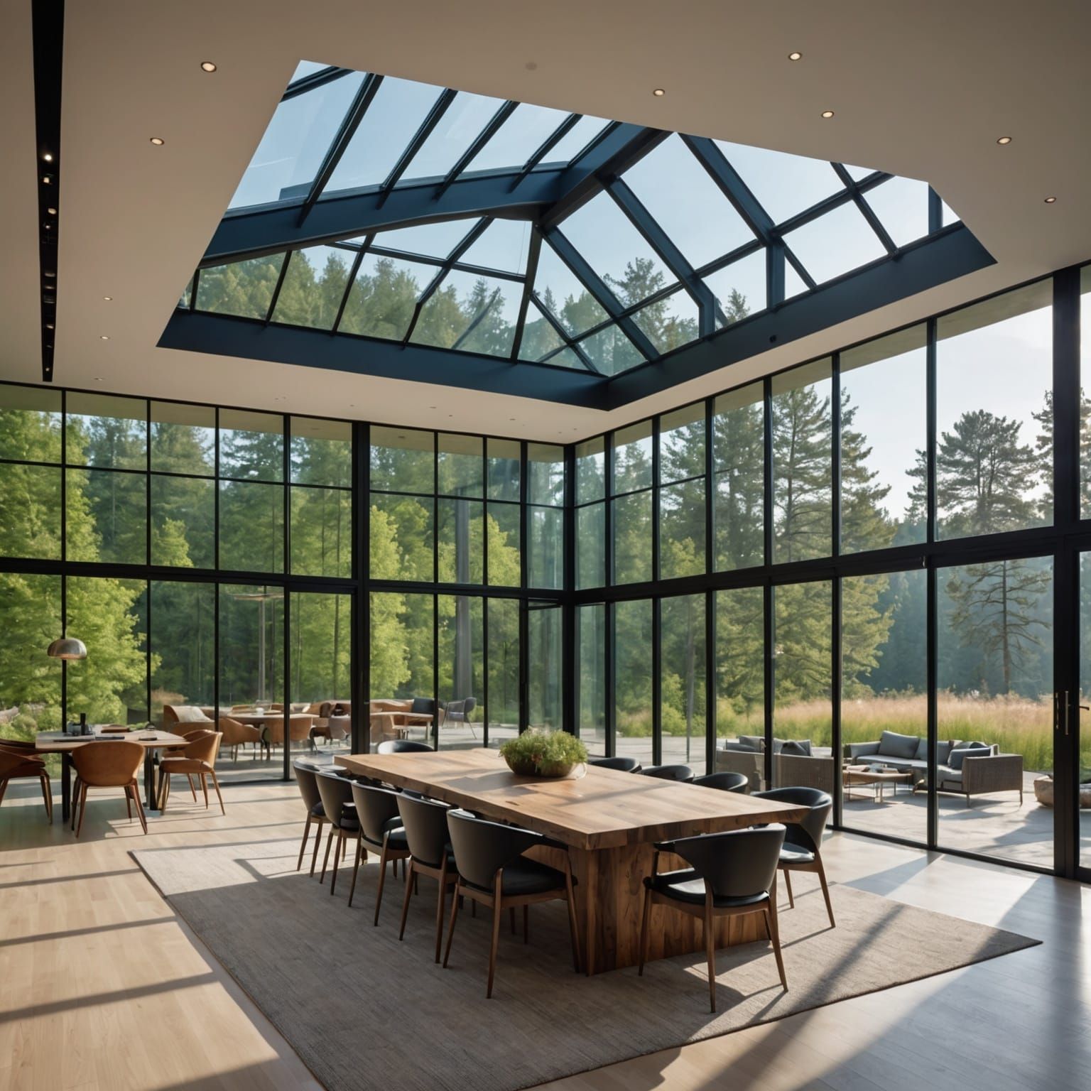 Modern Glass Architecture Blending Interior and Exterior