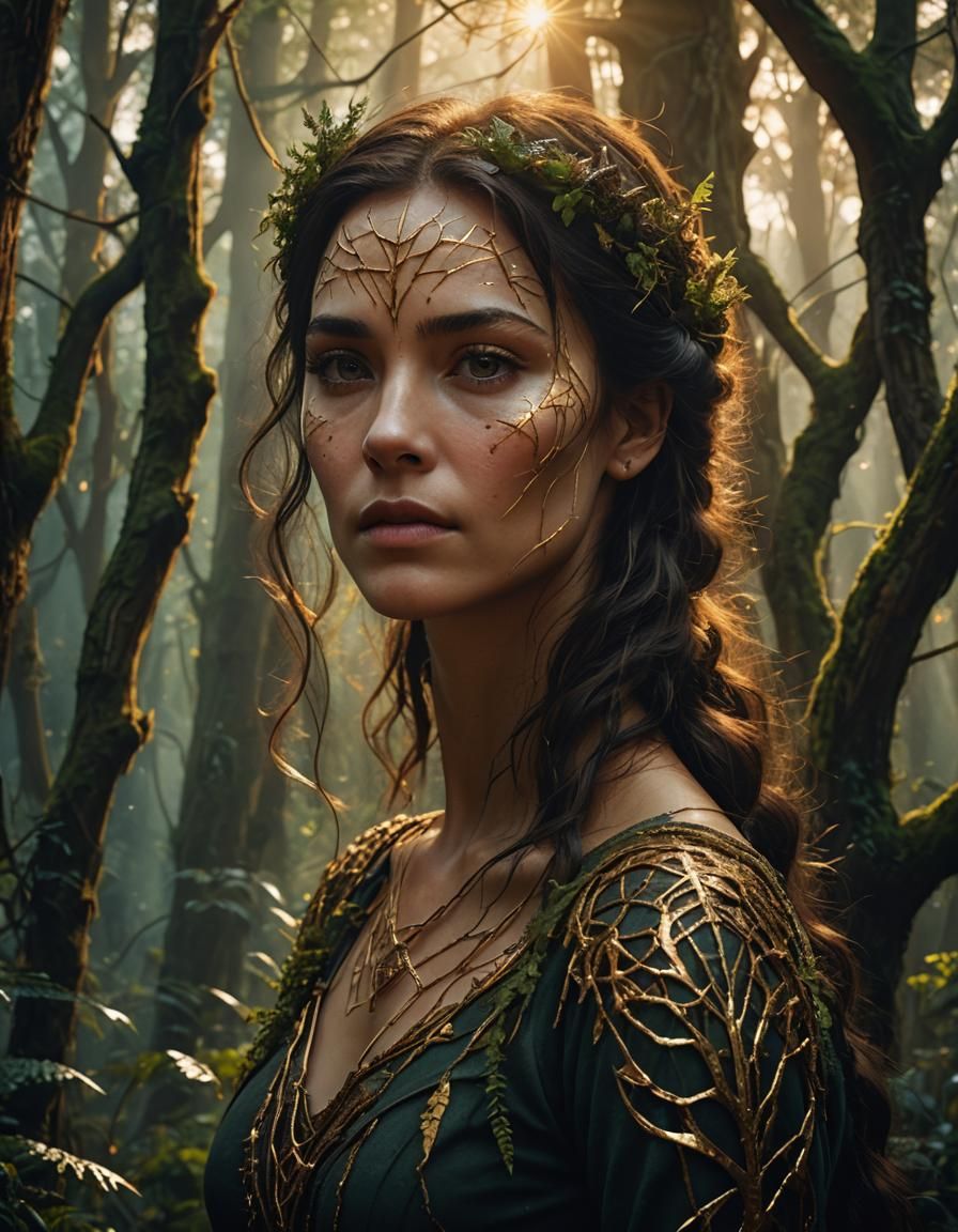 Glowing Scar in Ancient Forest: Fantasy Concept Art