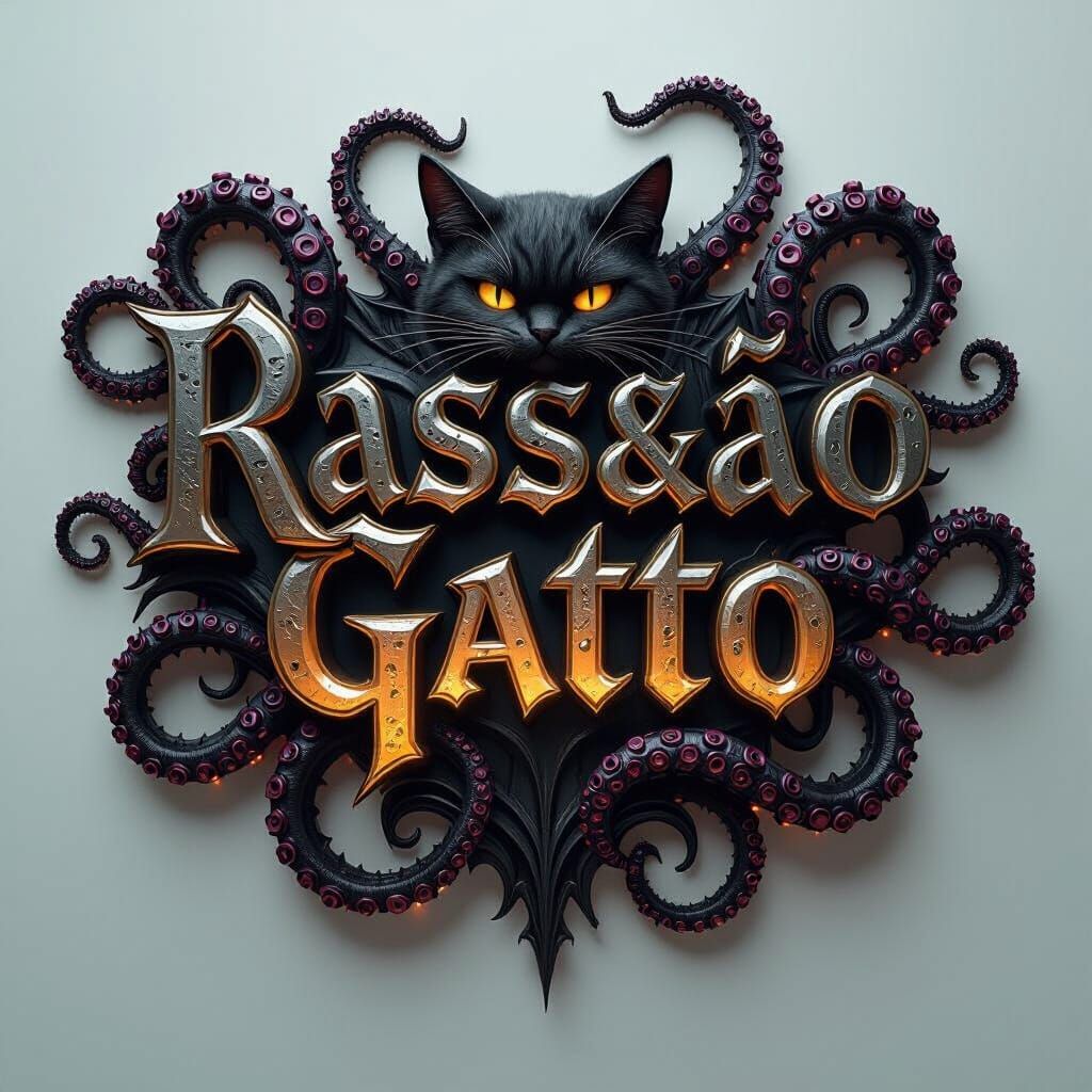 Heavy Metal Tentacle Logo Art in 3D