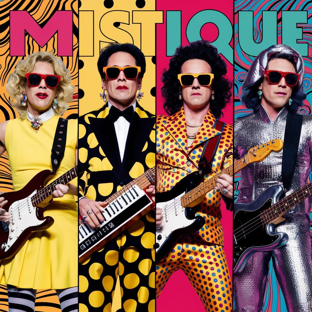 Psychedelic Pop Art Album Cover: Mistique's Four Styles