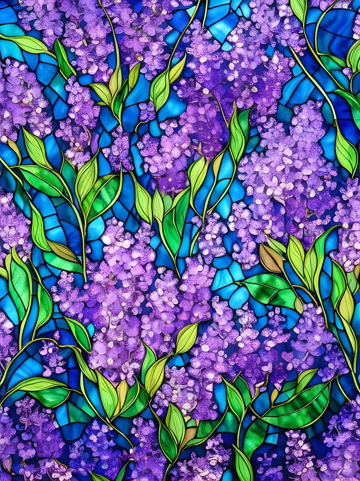 Lilac River: Stained Glass Alcohol Ink Landscape