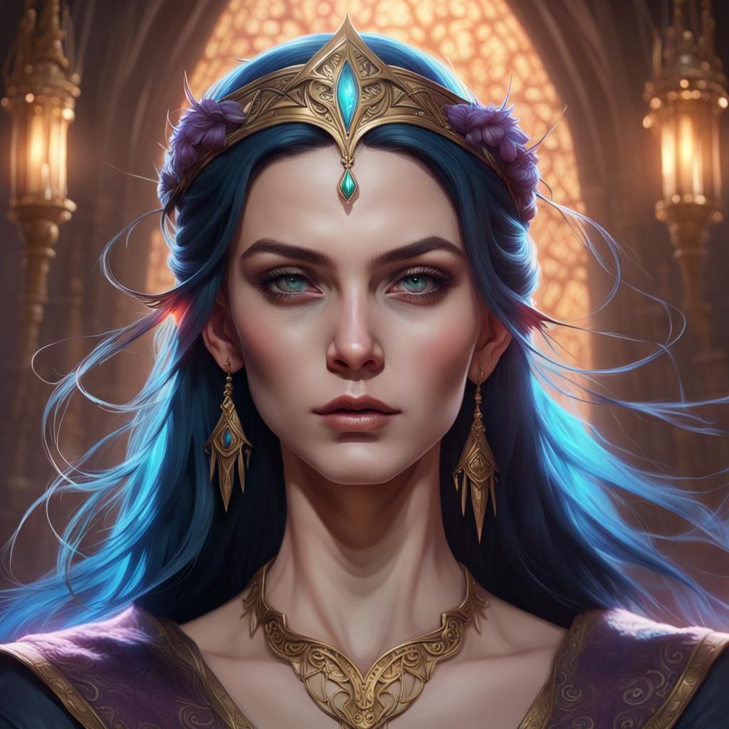 Morgana Portrait in Hyperdetailed Art Nouveau Style