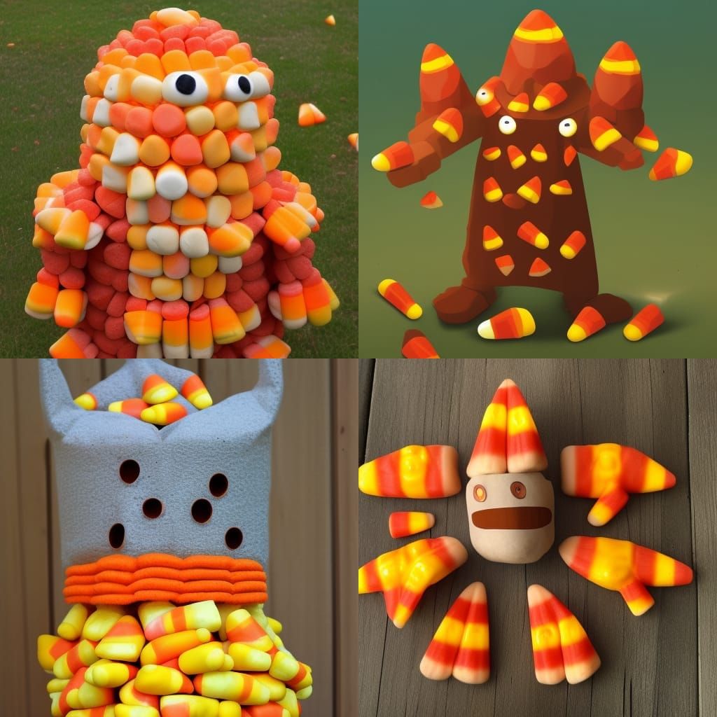Candy Corn Golem Digital Art
