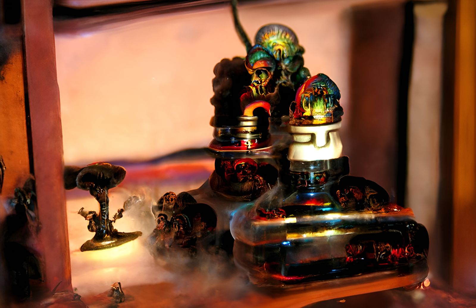 Vaporwave Mayan Ziggurat Inspired by Boris Vallejo