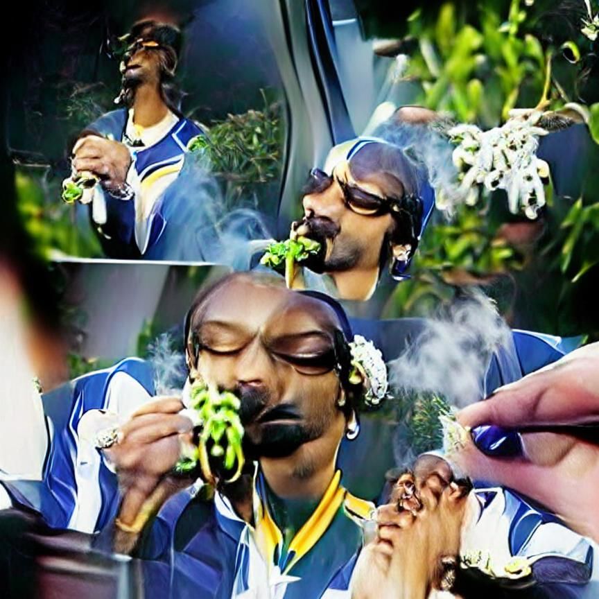 Snoop Dogg Smoking Weed: Digital Art Portrait