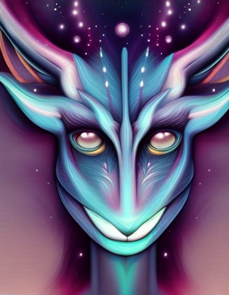 Galaxy Bambi [deer], Smooth soft skin, big dreamy eyes, symmetrical, soft lighting, detailed face, concept art, digital ...