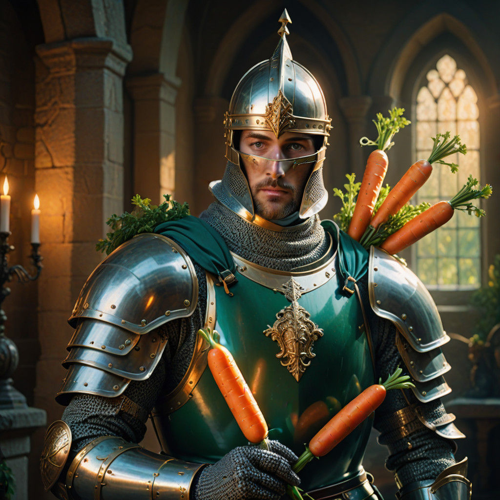 Majestic Knight of Carrots in Ethereal Armor