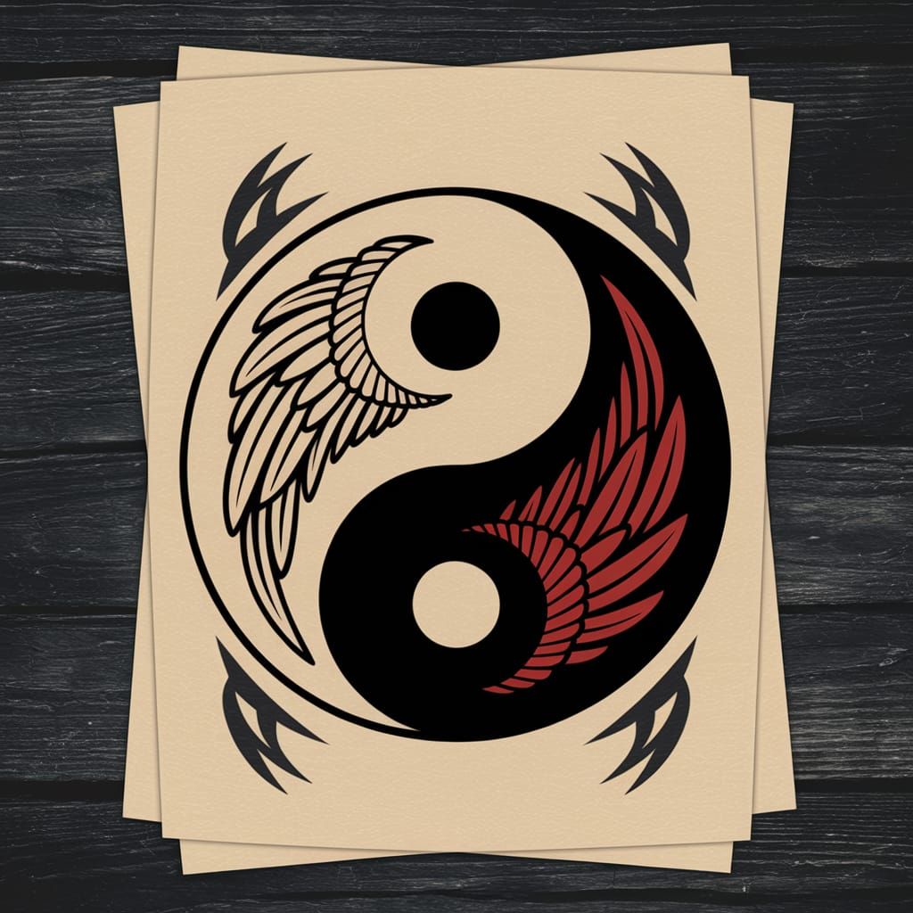 Yin and Yang Tattoo Design: Heaven and Hell