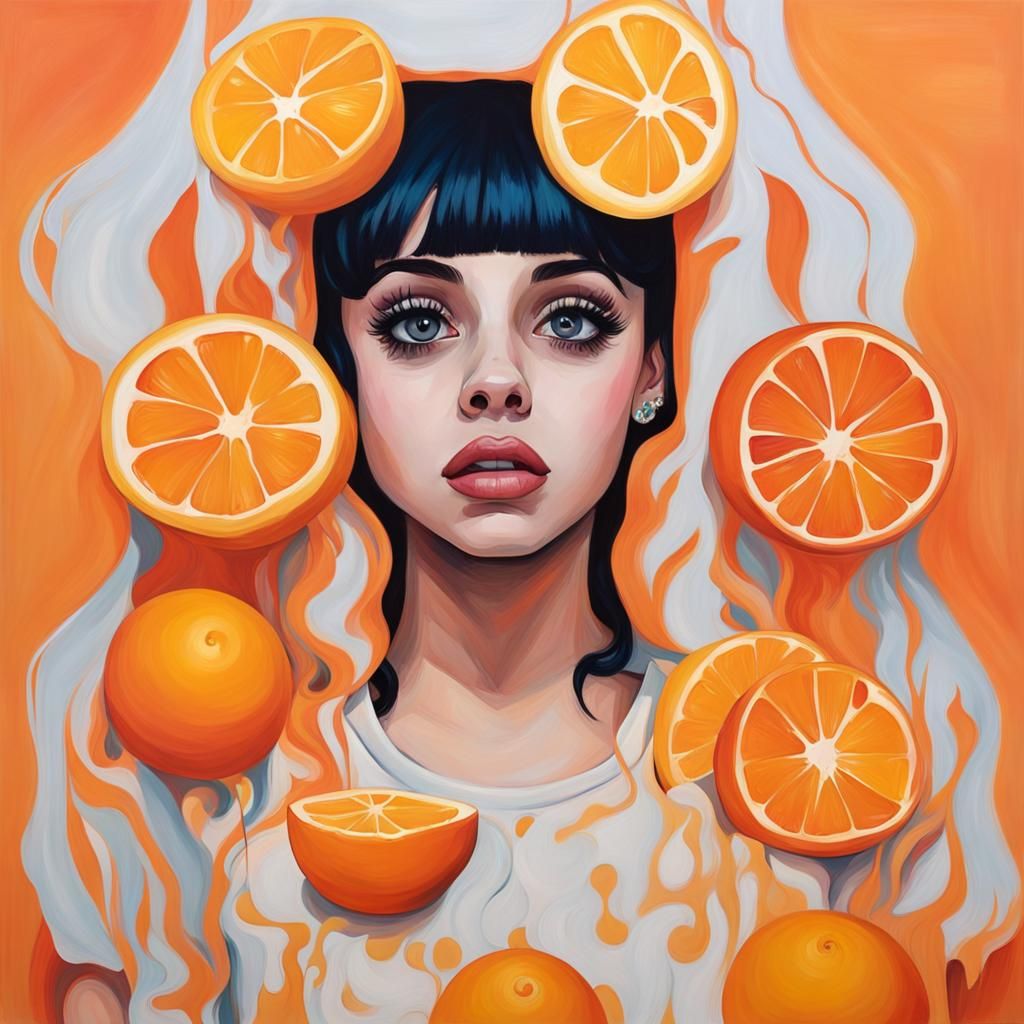 Abstract Portrait Inspired by Melanie Martinez's Orange Juic...