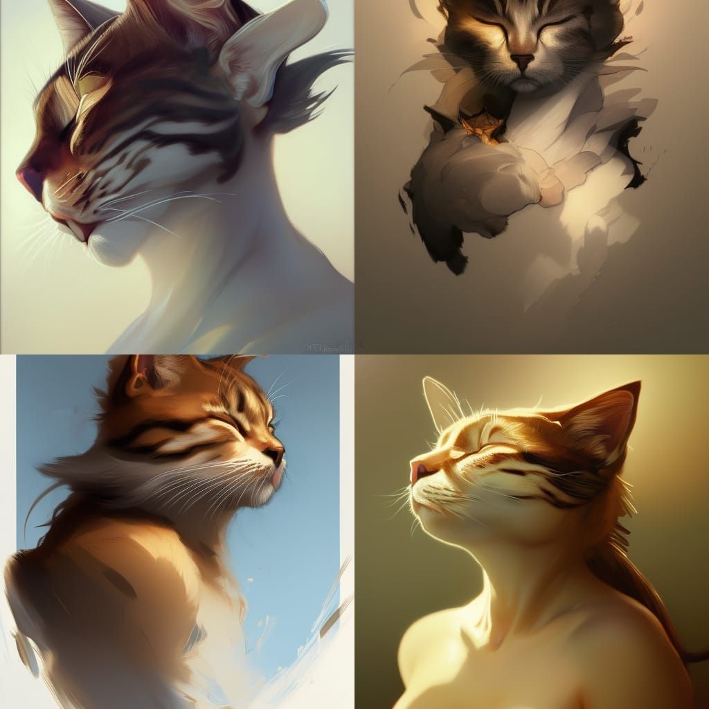 Hyperdetailed Cats Portrait in Digital Art Style