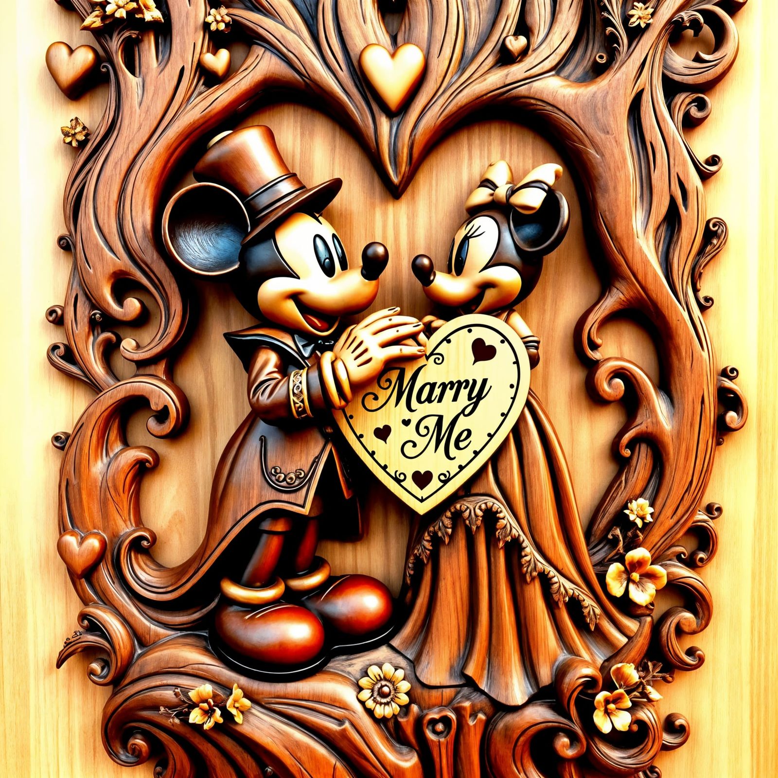 Marry Me Wood Carving