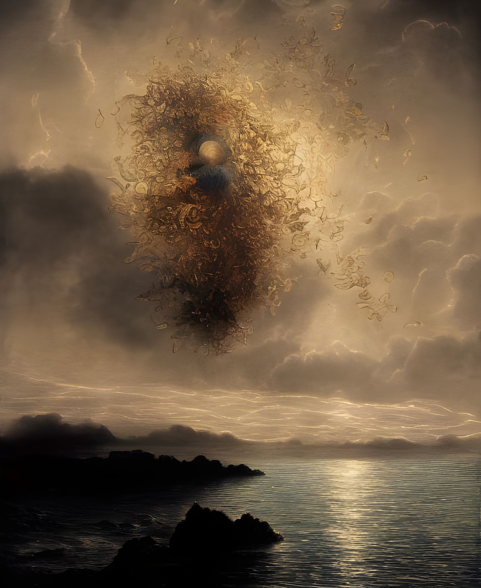 Sea Stone Inlay Saying Good Night World