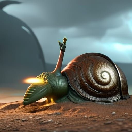 Snail Shell Tank in Dark Fantasy Style