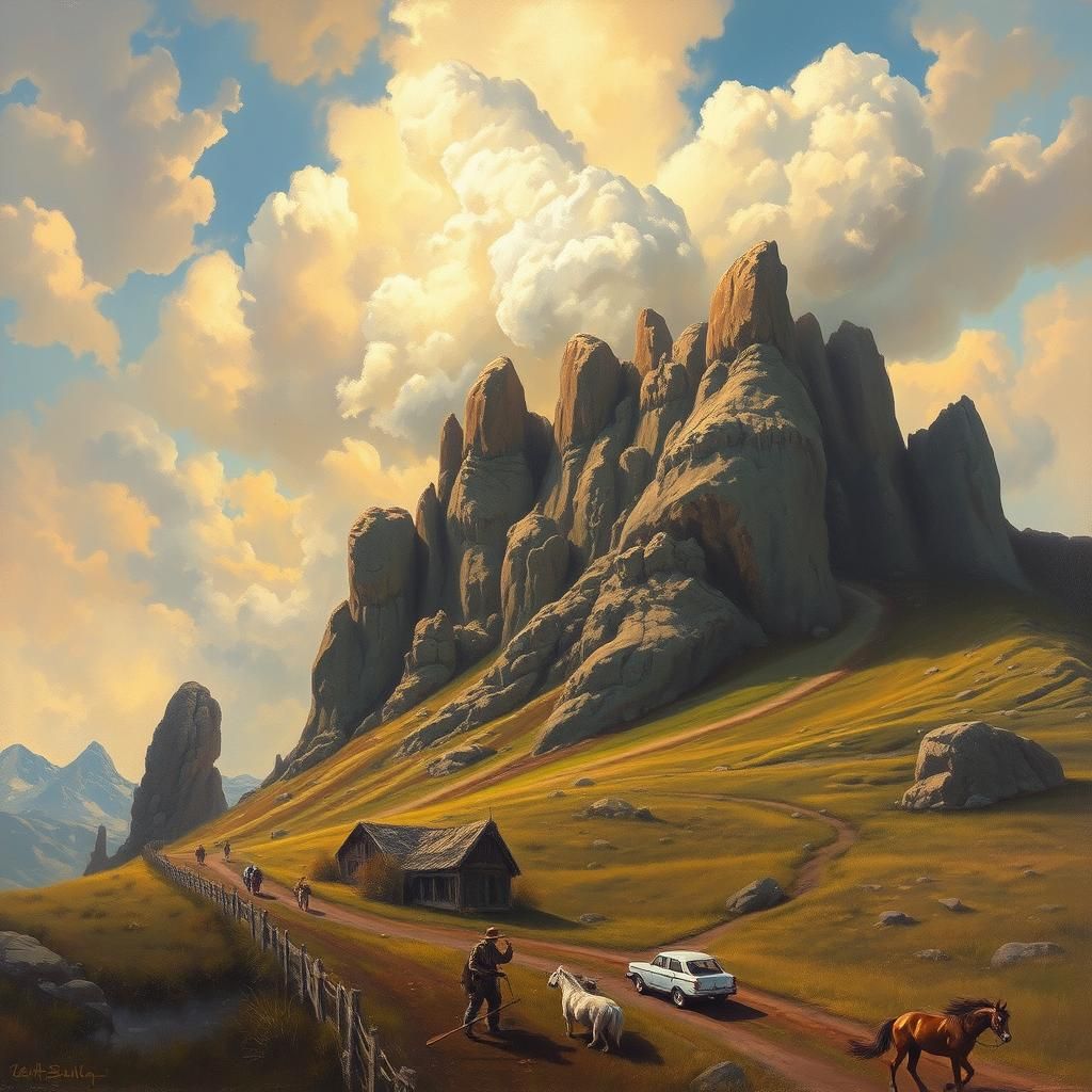 Dreamlike Oil Painting in James Gurney Style