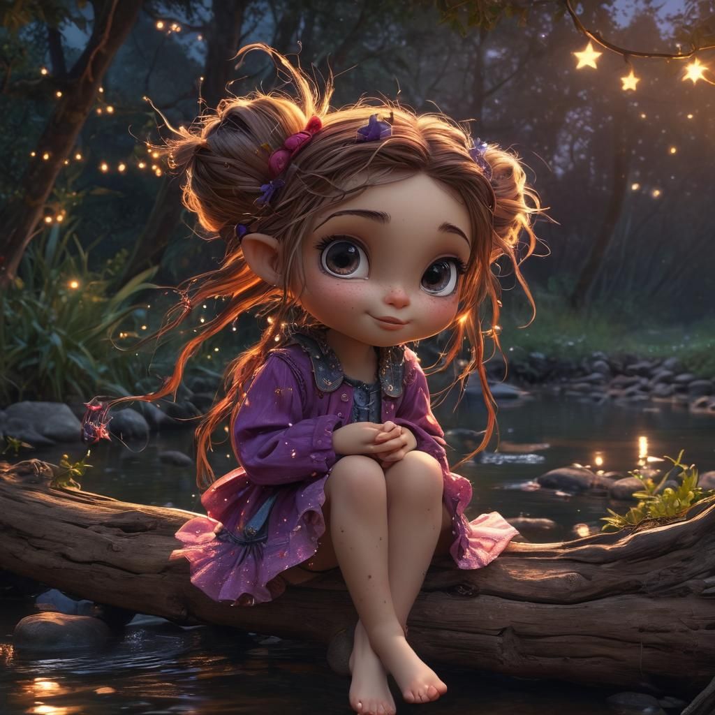 Whimsical Pixie by Creek in Digital Painting