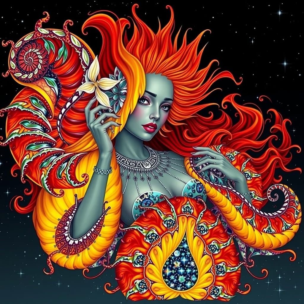 Starry Woman with Silver Medal in 3D CGI Style