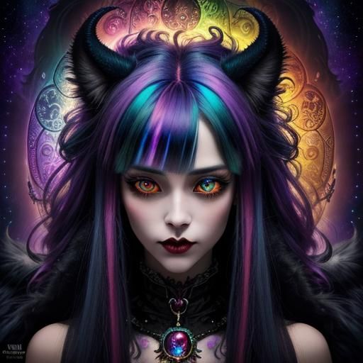 Cute Fuzzy Vampire Monster with Dog Pet