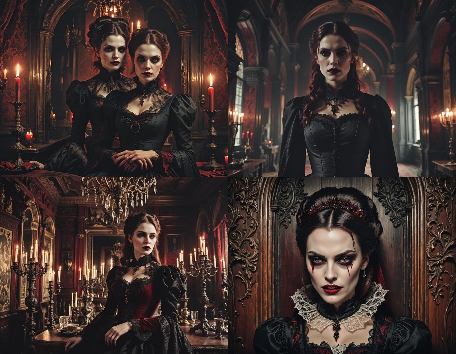 Monochrome Portrait of a Pretty Vampire