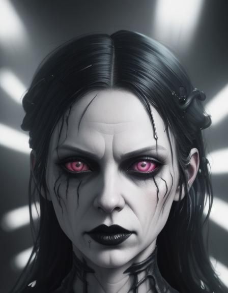 Creepy looking woman& uncanny Valley vibes& gothic vibes& cr...