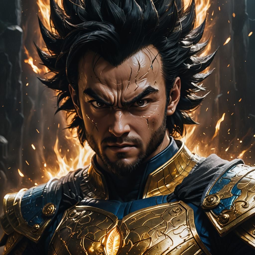 Vegeta's Face in Dark Fantasy Renaissance Style